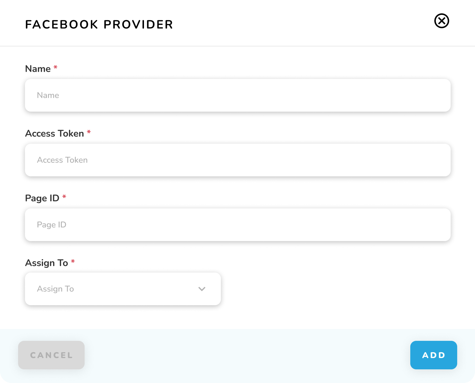 Facebook Provider - Add Popup